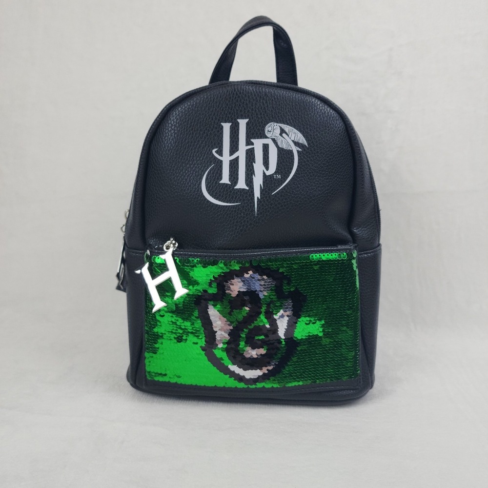 Harry Potter Mini Backpack Womens George Black Slytherin Sequin